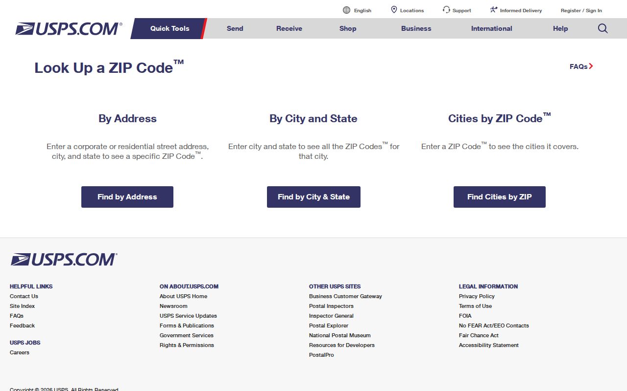 Mountlake Terrace ZIP code directory USPS lookup screen