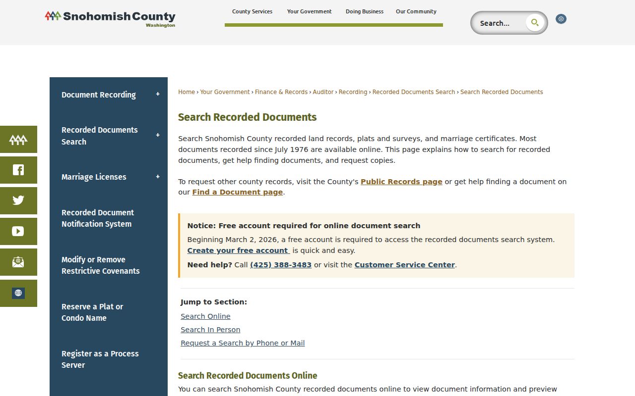 Mountlake Terrace residents directory recorded documents portal