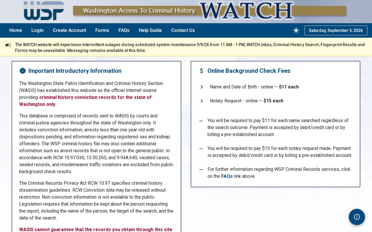 Mountlake Terrace resident lookup through the Washington State Patrol WATCH portal